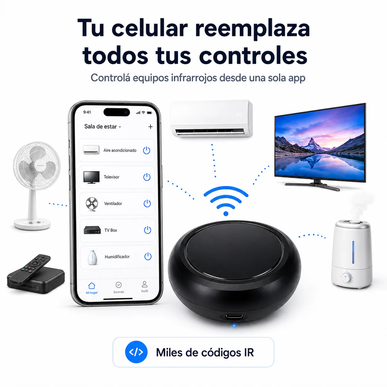 Control remoto IR universal, detalle 1