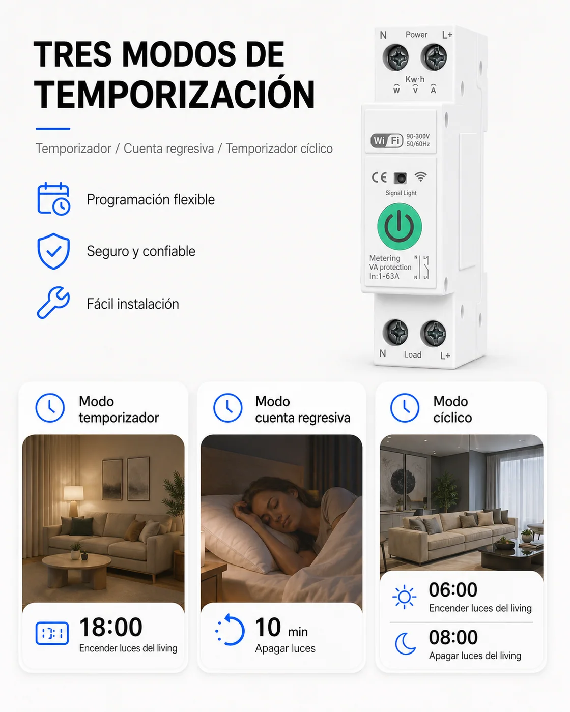 Interruptor WiFi 63A, detalle 3