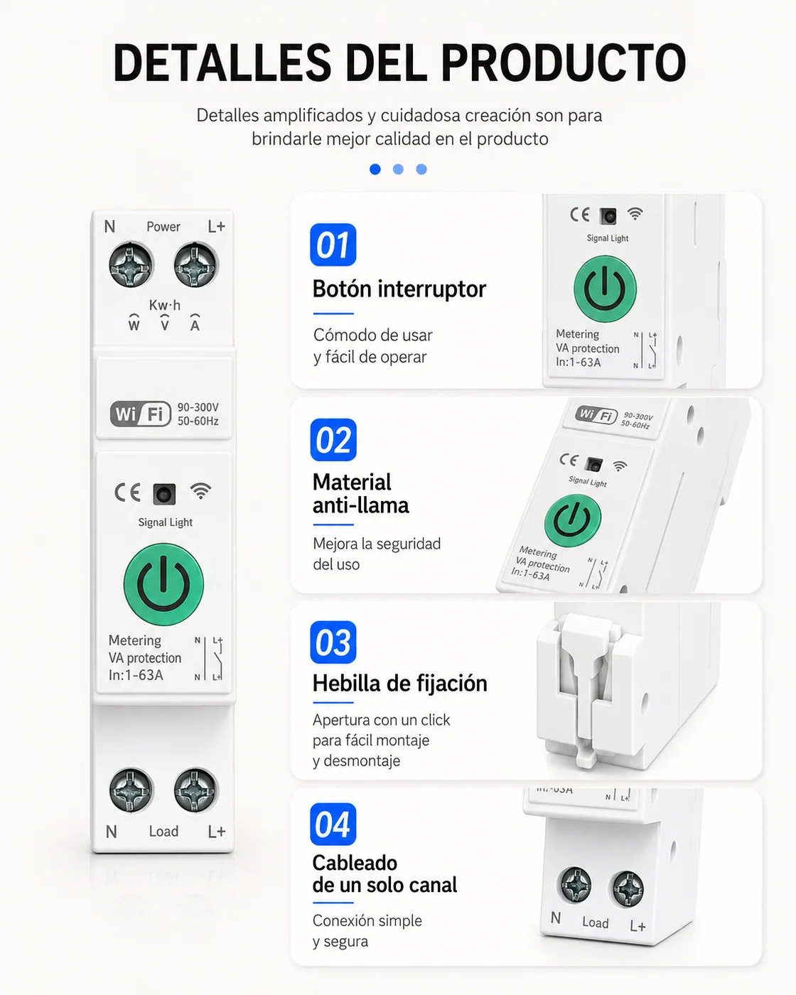 Interruptor WiFi 63A, detalle 5
