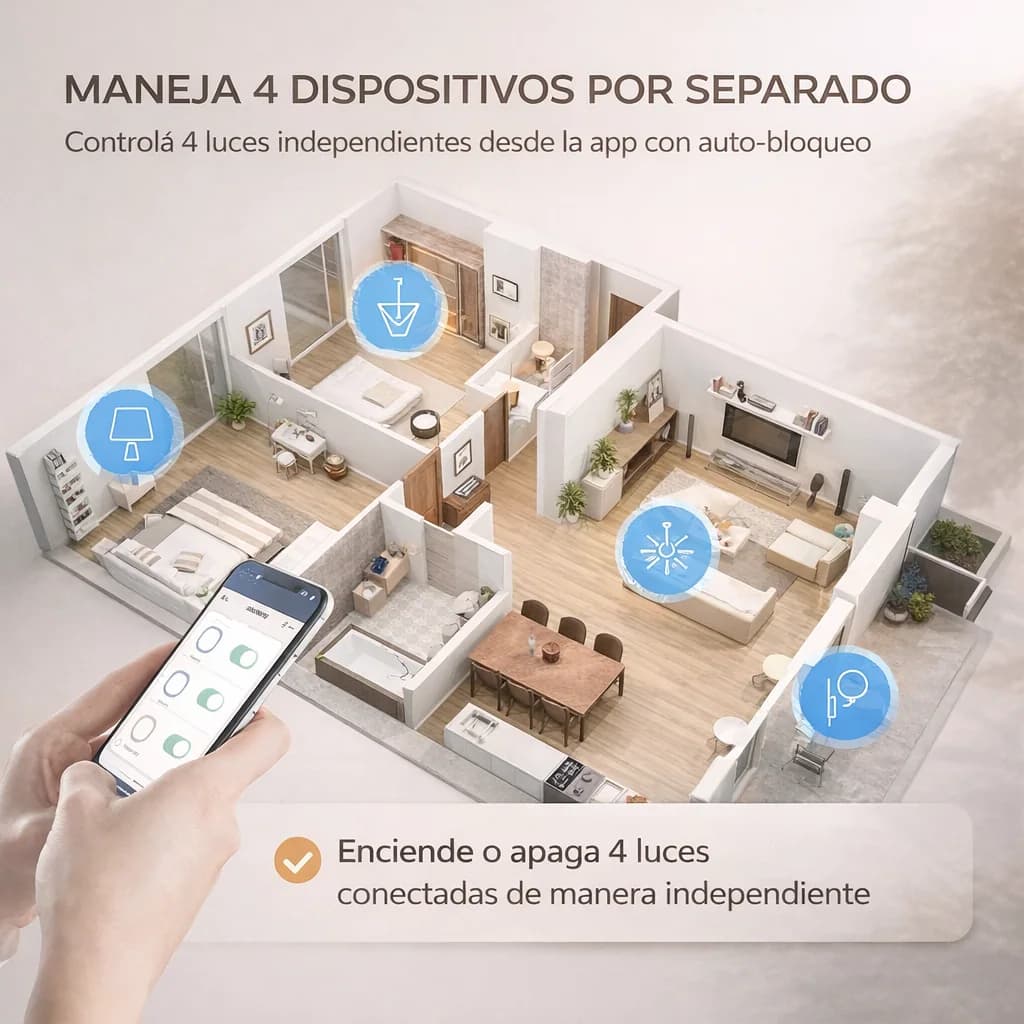 Relé WiFi de 4 canales, detalle 3